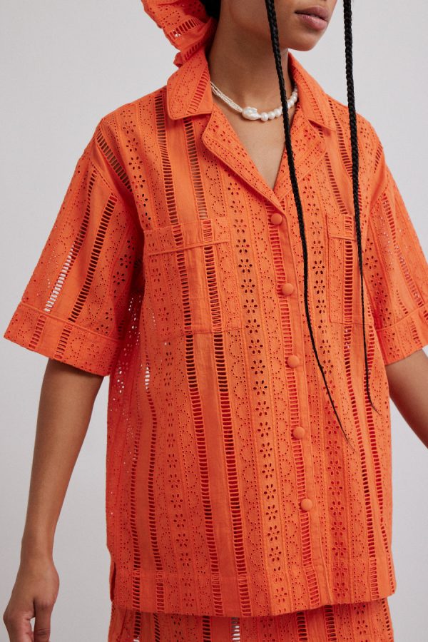 chlo shirt - orange broderie None | Tops Damson Madder Women - Image 6