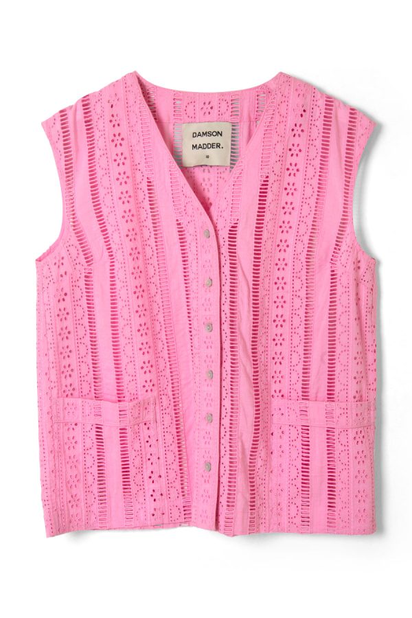 Tops Damson Madder Women | alys vest - pink broderie None - Image 4