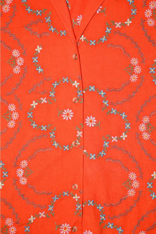 tablecloth shirt - red flower embroidery None Women | Tops Damson Madder - Image 2
