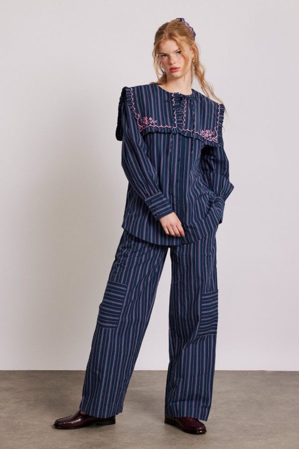 Women Bottoms | Damson Madder harrison trousers - navy stripe None