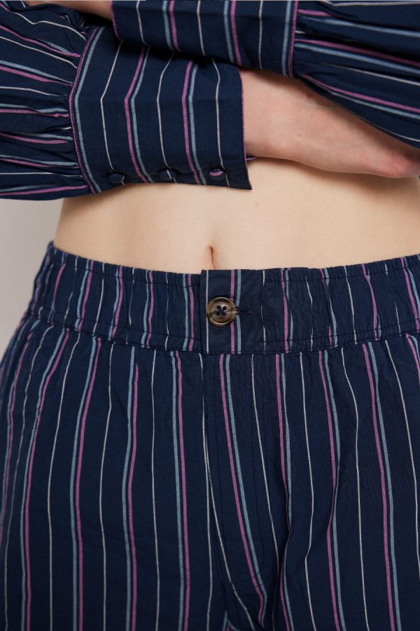 Women Bottoms | Damson Madder harrison trousers - navy stripe None - Image 5