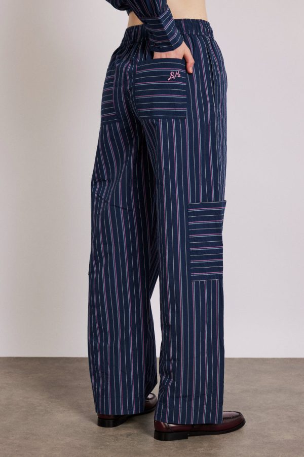 Women Bottoms | Damson Madder harrison trousers - navy stripe None - Image 2