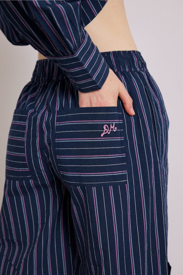 Women Bottoms | Damson Madder harrison trousers - navy stripe None - Image 6