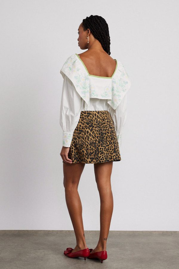 Damson Madder lily denim mini skirt- leopard None | Women Bottoms - Image 7