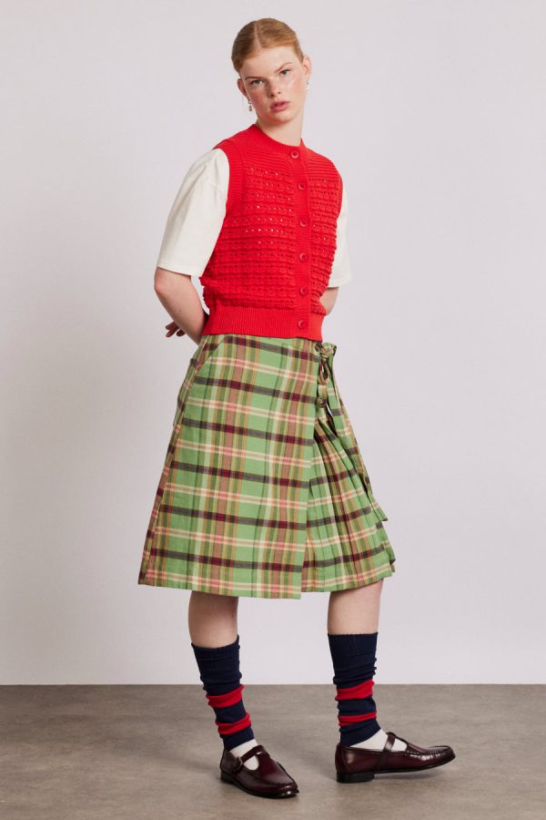 Bottoms Damson Madder Women | kat kilt - green check None