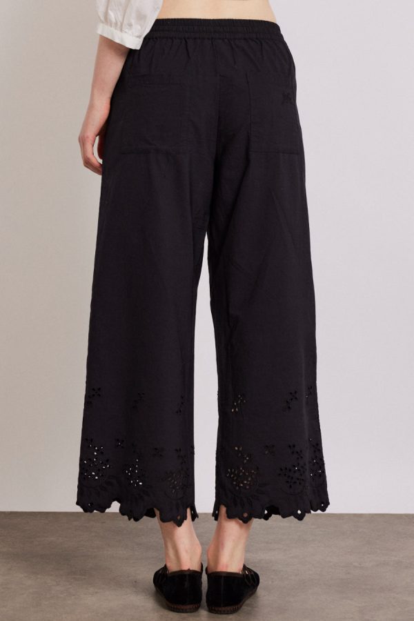 Bottoms Damson Madder | Women lana trousers - black broderie None - Image 5