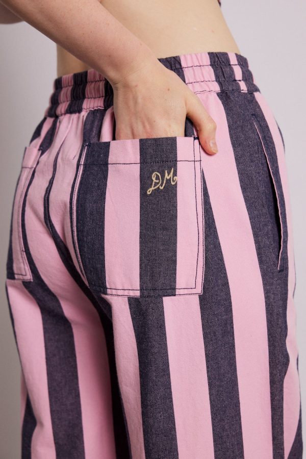 Women Bottoms | Damson Madder rafe pants - pink navy stripe None - Image 3