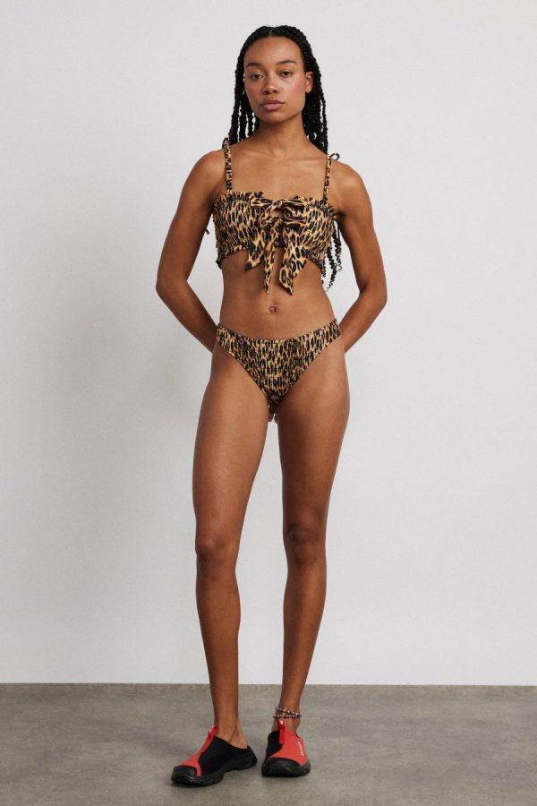 Bottoms | classic shirred bikini bottom - leopard None | Damson Madder Women - Image 3