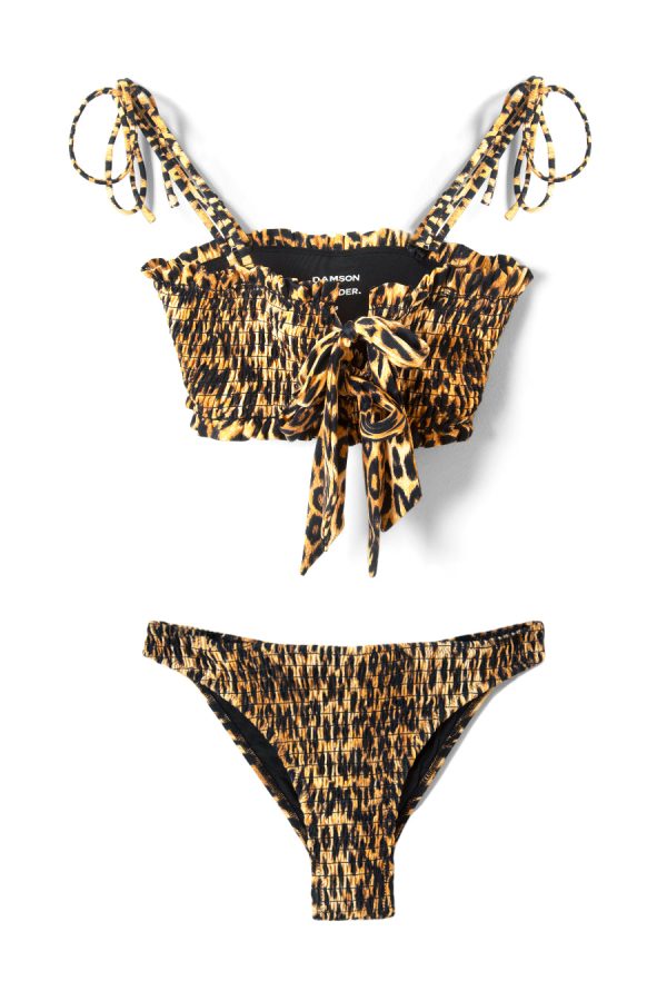 Bottoms | classic shirred bikini bottom - leopard None | Damson Madder Women - Image 5
