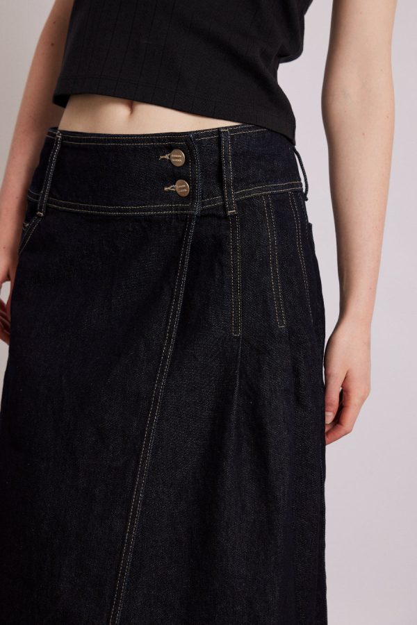 Women Denim | Damson Madder raye denim skirt - dark indigo None - Image 5