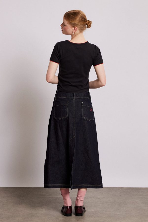 Women Denim | Damson Madder raye denim skirt - dark indigo None - Image 4