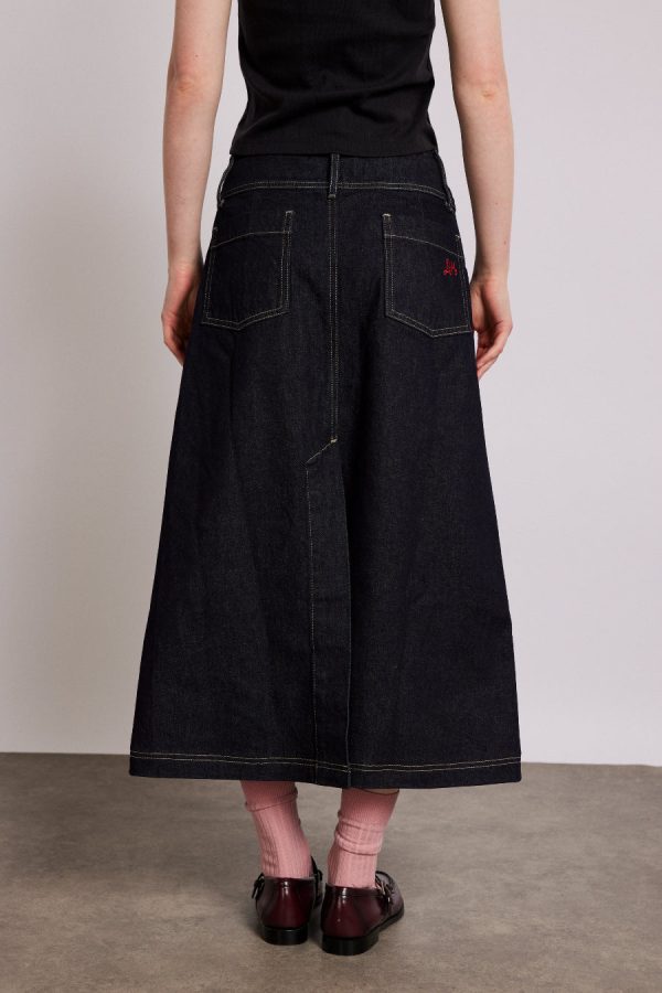 Women Denim | Damson Madder raye denim skirt - dark indigo None - Image 6
