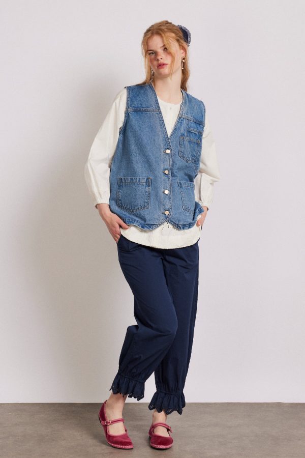 Damson Madder billie denim gilet - vintage wash None | Women Denim - Image 6