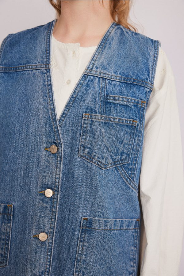 Damson Madder billie denim gilet - vintage wash None | Women Denim - Image 2