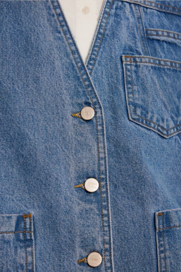 Damson Madder billie denim gilet - vintage wash None | Women Denim - Image 3