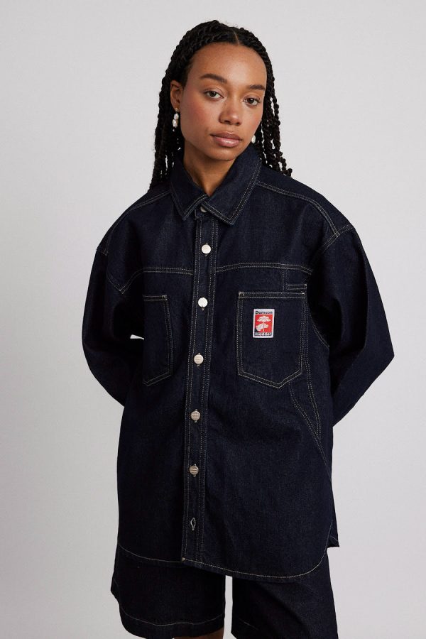 Denim | nova oversized shacket - indigo None | Damson Madder Women