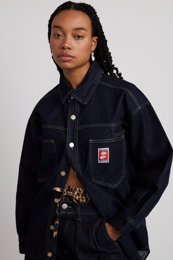 Denim | nova oversized shacket - indigo None | Damson Madder Women - Image 2
