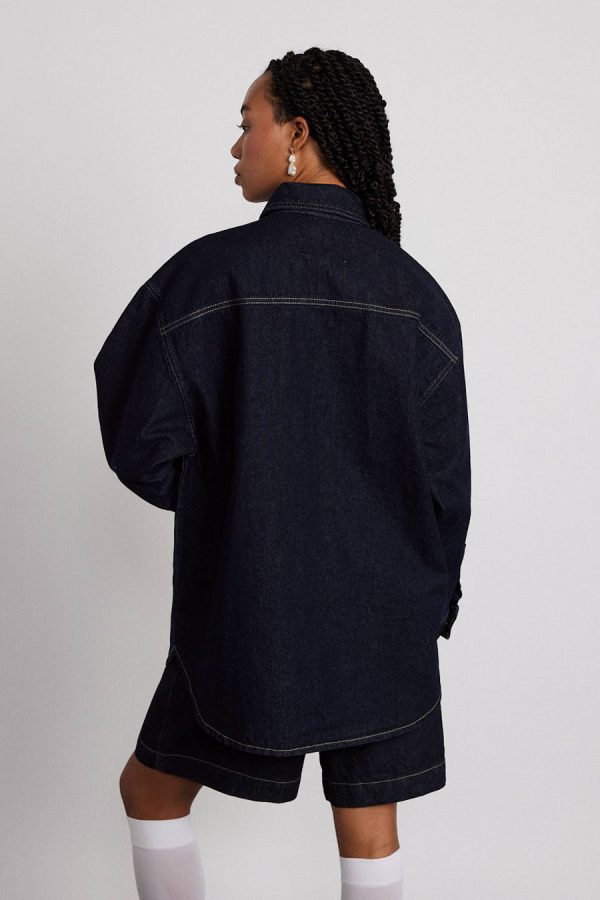Denim | nova oversized shacket - indigo None | Damson Madder Women - Image 6