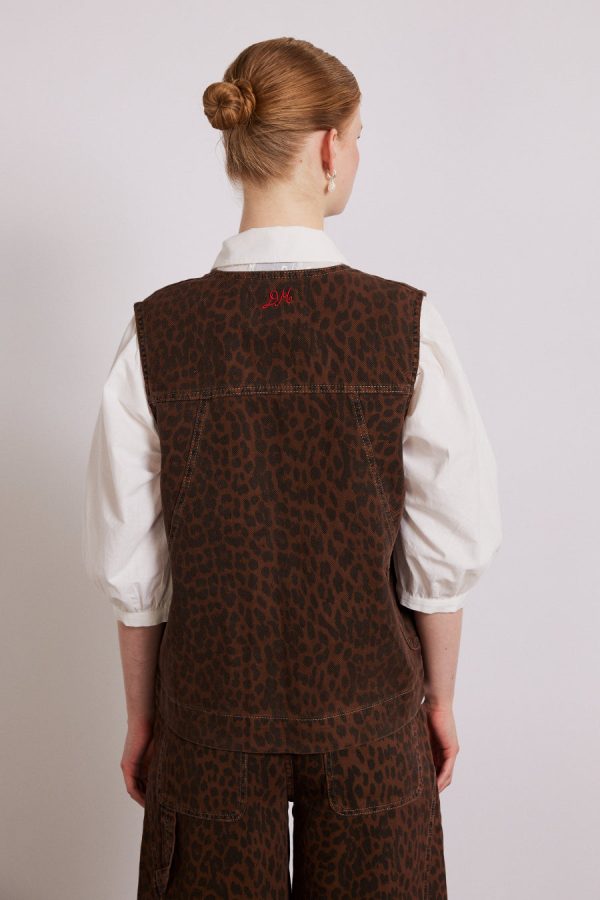 Denim | dilly denim gilet - dark leopard None | Damson Madder Women - Image 2