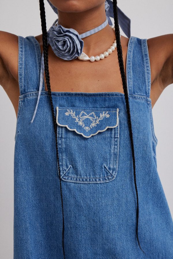 Denim Women | nancy mini dress - organic denim None Damson Madder - Image 3