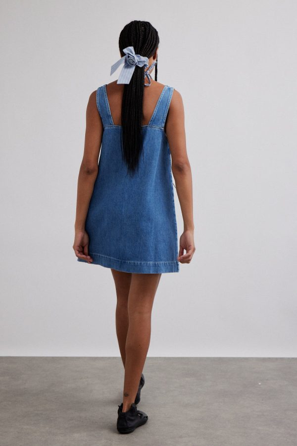 Denim Women | nancy mini dress - organic denim None Damson Madder - Image 4