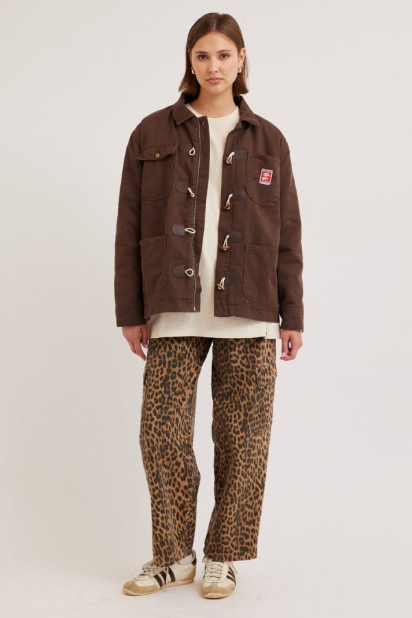 Denim | dion workwear borg shacket - chocolate None | Damson Madder Women - Image 4