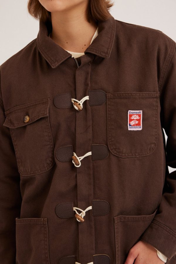 Denim | dion workwear borg shacket - chocolate None | Damson Madder Women - Image 3