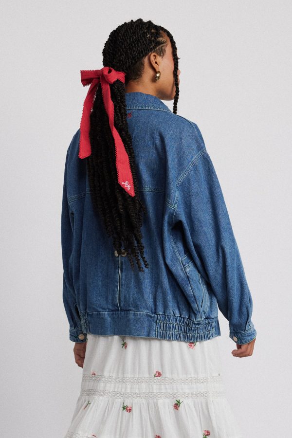 claudia bomber - vintage wash None Women | Denim Damson Madder - Image 8