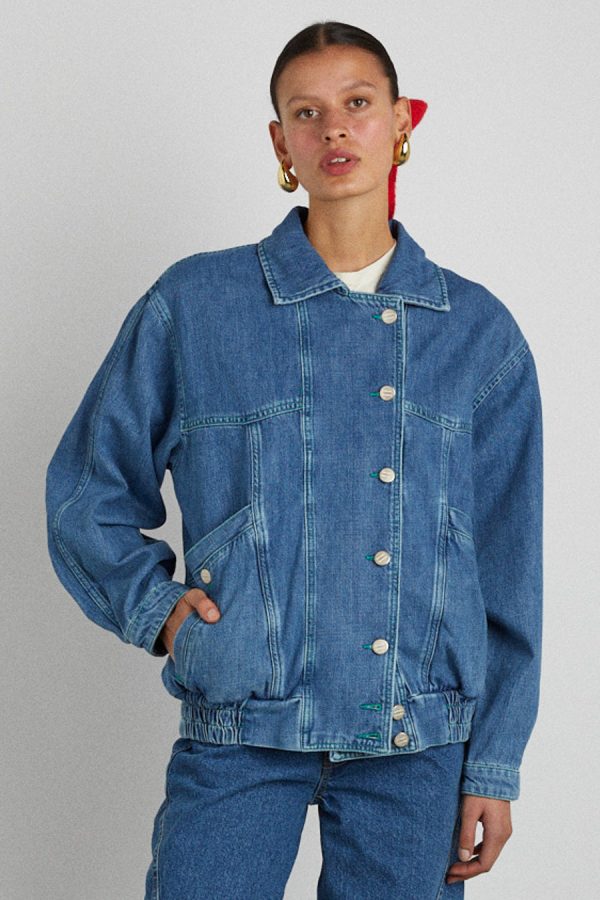 claudia bomber - vintage wash None Women | Denim Damson Madder - Image 3