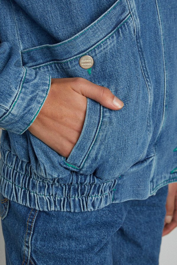 claudia bomber - vintage wash None Women | Denim Damson Madder - Image 9