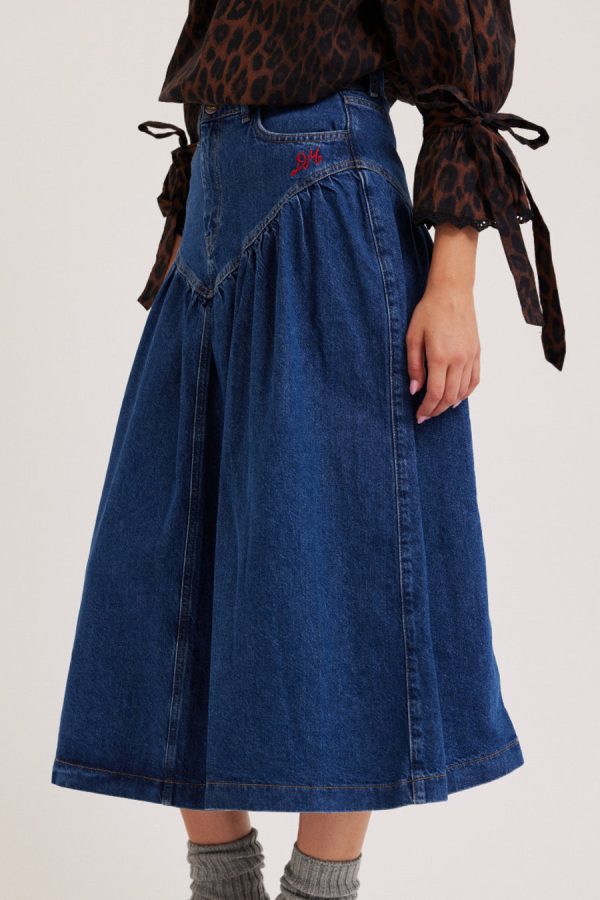 fin midi skirt None Women | Denim Damson Madder - Image 2