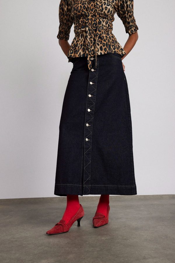 charley denim skirt - dark indigo None Women | Skirts Damson Madder - Image 6