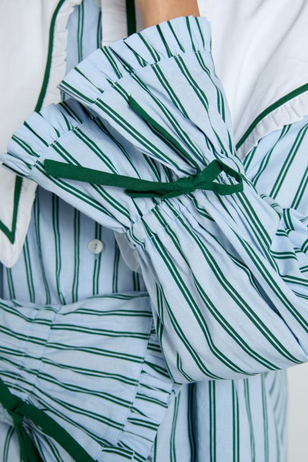 Nightwear | barbara pj set- blue stripe None - Damson Madder Women - Image 2