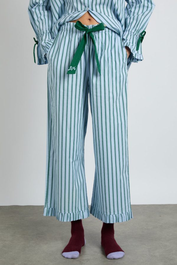 Nightwear | barbara pj set- blue stripe None - Damson Madder Women - Image 6