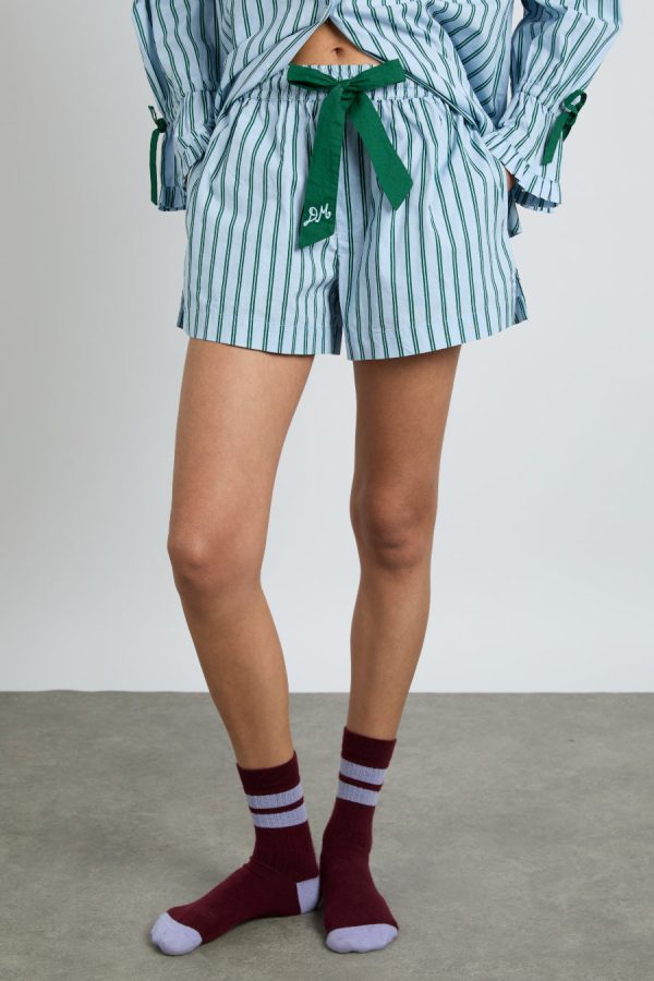 Women krissy pj boxer - blue stripe None | Nightwear Damson Madder - Image 2