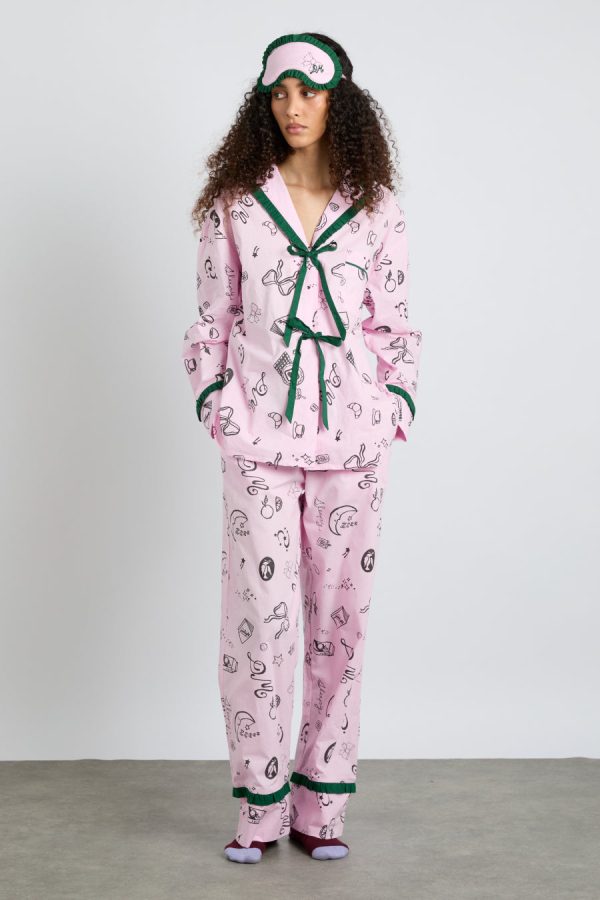 Nightwear Women | antonella pj set - pink sleep symbols None Damson Madder