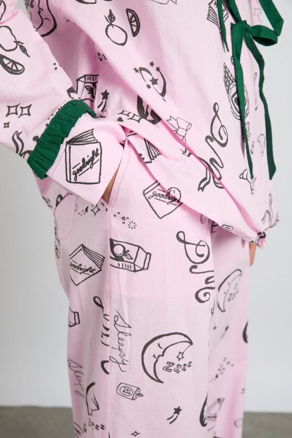 Nightwear Women | antonella pj set - pink sleep symbols None Damson Madder - Image 5