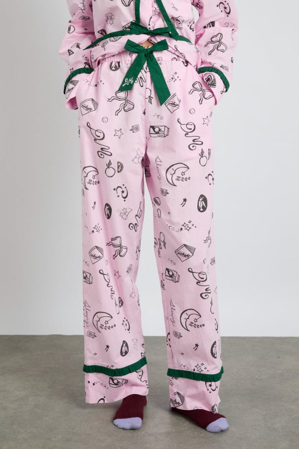 Nightwear Women | antonella pj set - pink sleep symbols None Damson Madder - Image 7
