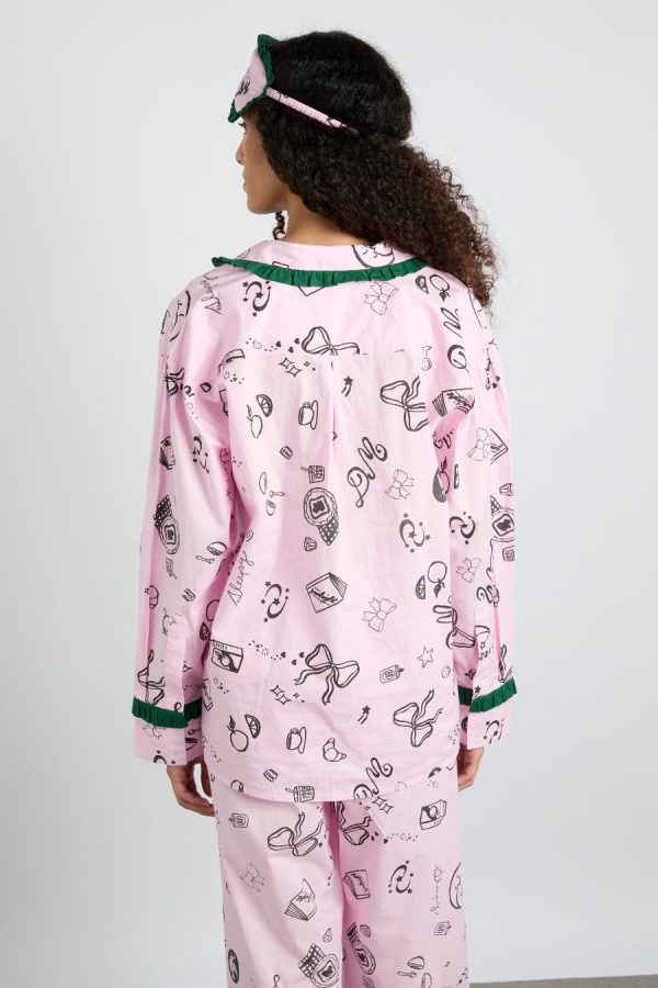 Nightwear Women | antonella pj set - pink sleep symbols None Damson Madder - Image 6