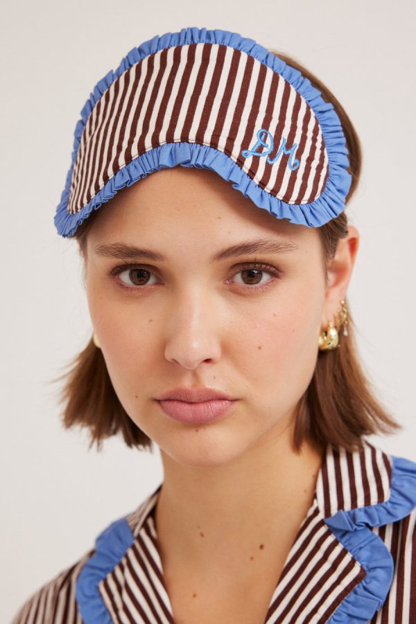 Nightwear Women | antonella pj eye mask - choc stripe None Damson Madder