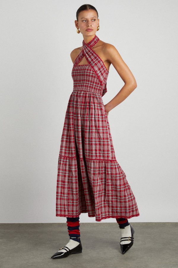 Women Occasion Wear | Damson Madder pia midi dress - red check None