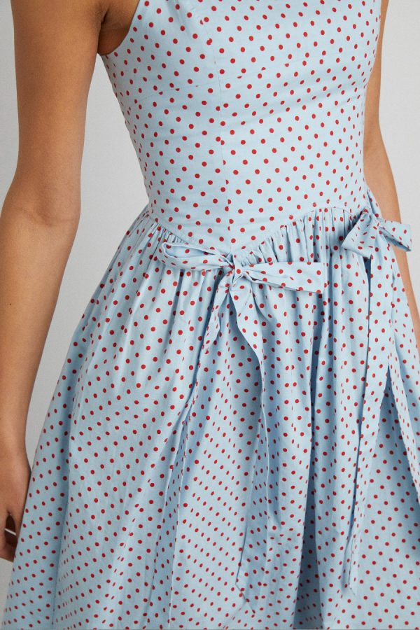 Damson Madder Occasion Wear | Women | penelope midi - blue & red spot None - Image 4