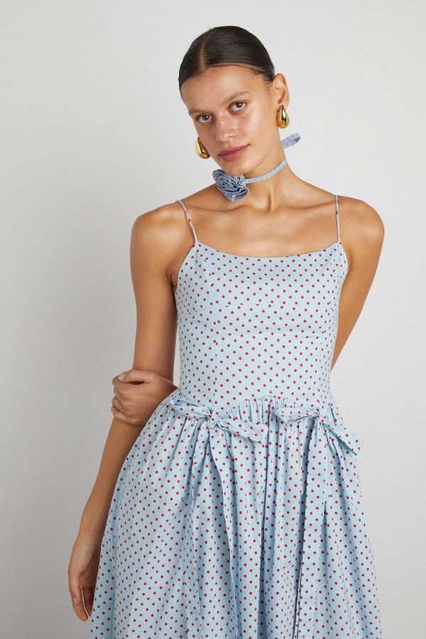 Damson Madder Occasion Wear | Women | penelope midi - blue & red spot None - Image 5