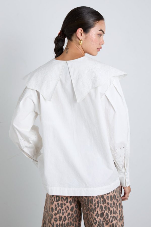 Occasion Wear Women | romeo embroidered blouse - white None Damson Madder - Image 5