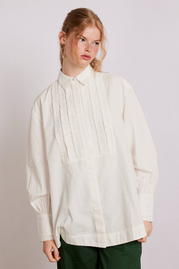 Occasion Wear Women | tuxedo ruffle shirt None Damson Madder