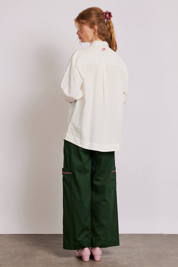 Occasion Wear Women | tuxedo ruffle shirt None Damson Madder - Image 2