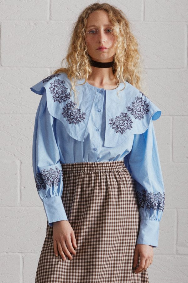 romeo embroidered blouse blue None Women | Occasion Wear Damson Madder