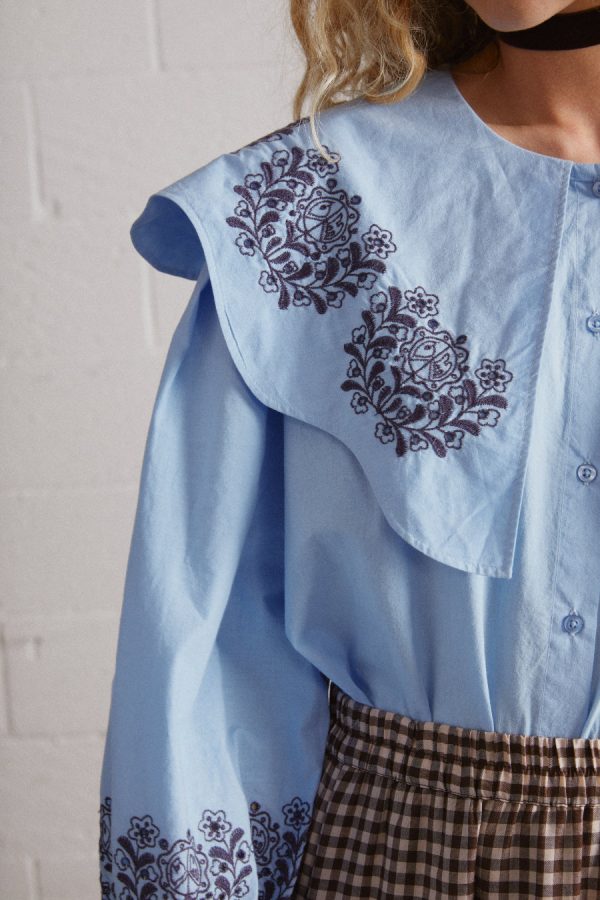 romeo embroidered blouse blue None Women | Occasion Wear Damson Madder - Image 6