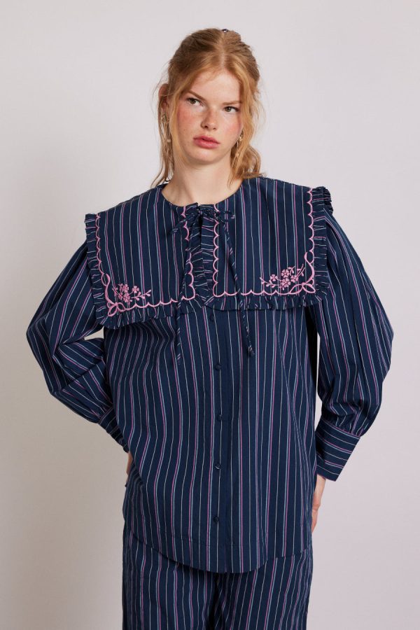 nordine blouse - navy stripe None Women | Co-ords Damson Madder