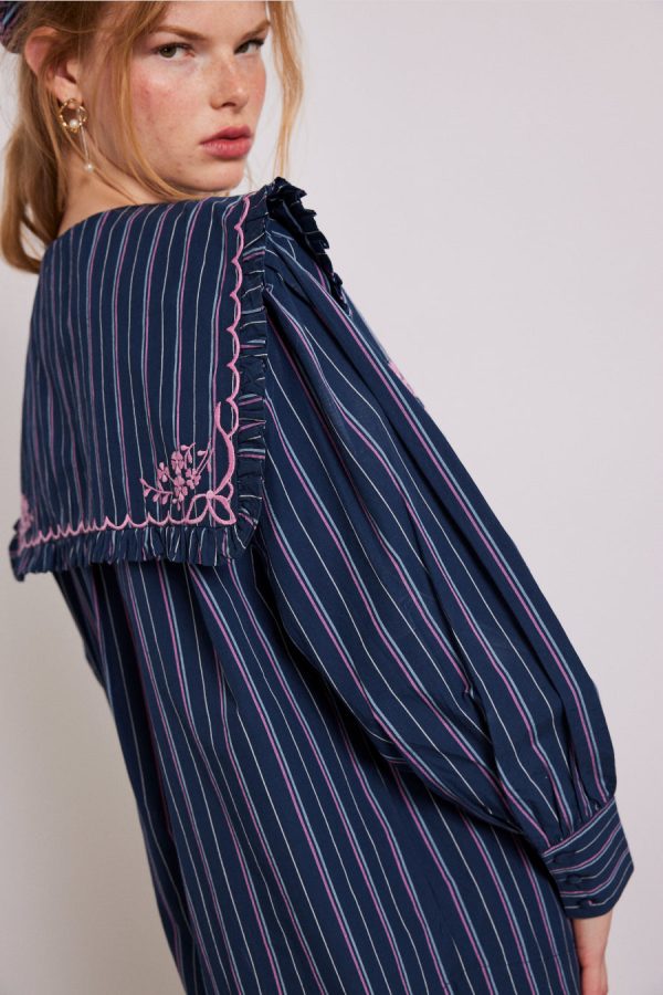 nordine blouse - navy stripe None Women | Co-ords Damson Madder - Image 6